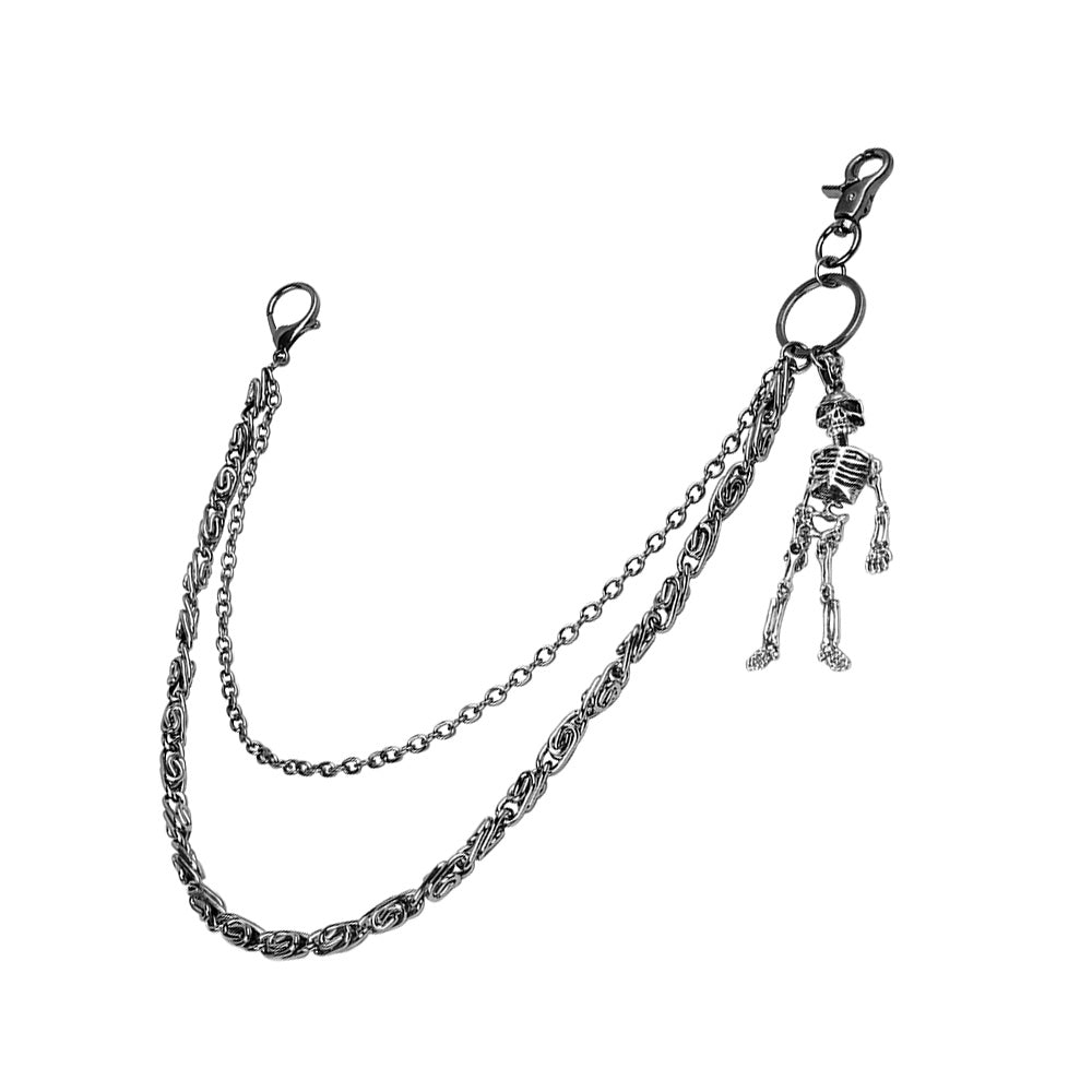 Hot Sellers For Both Men And Women Are Skeleton Skull Lockets Metal Guns Black Chain Pants Jeans Overalls Hip-hop Hipster Accessories Waist Ornaments