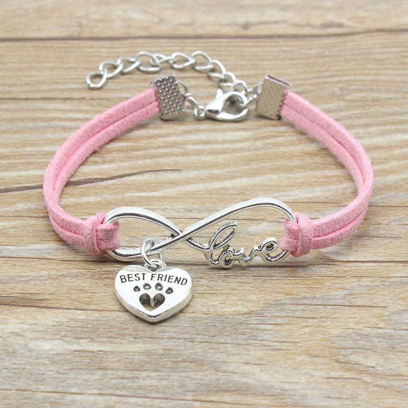 Best friend braided heart bracelet