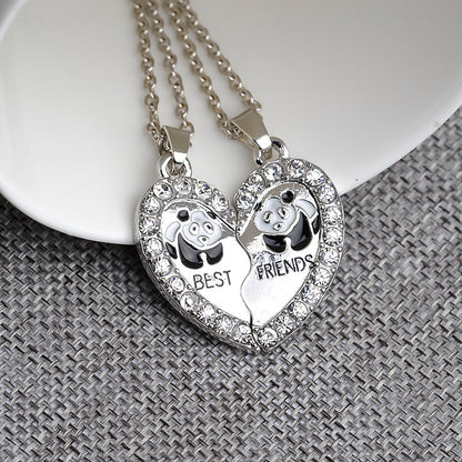 ROSS Heart Best friend Pendant Necklace