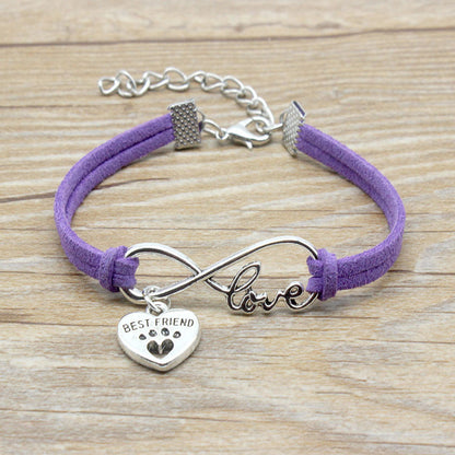 Best friend braided heart bracelet