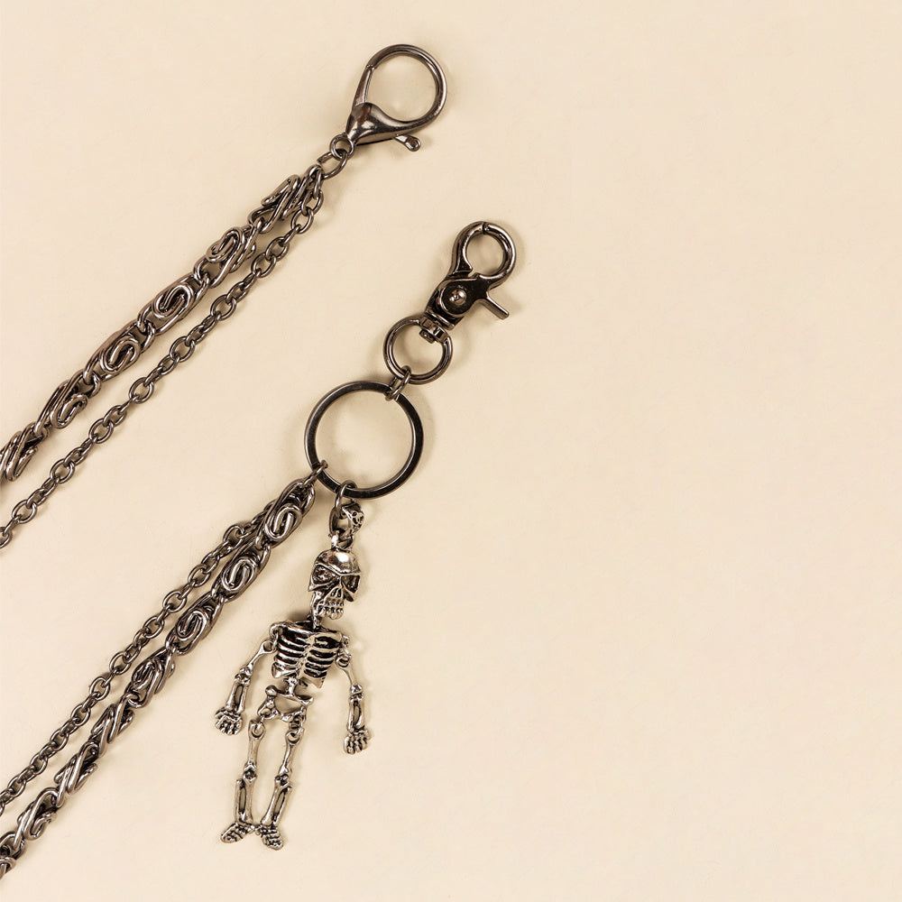 Hot Sellers For Both Men And Women Are Skeleton Skull Lockets Metal Guns Black Chain Pants Jeans Overalls Hip-hop Hipster Accessories Waist Ornaments