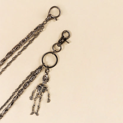 Hot Sellers For Both Men And Women Are Skeleton Skull Lockets Metal Guns Black Chain Pants Jeans Overalls Hip-hop Hipster Accessories Waist Ornaments