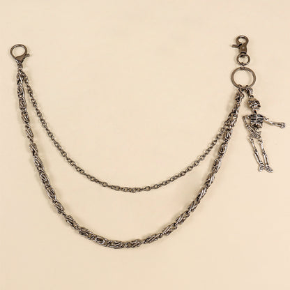 Hot Sellers For Both Men And Women Are Skeleton Skull Lockets Metal Guns Black Chain Pants Jeans Overalls Hip-hop Hipster Accessories Waist Ornaments