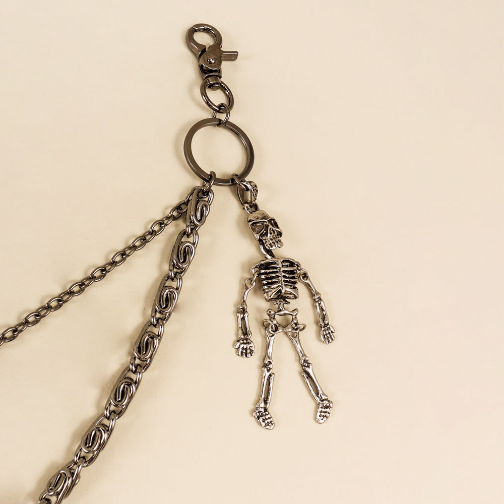 Hot Sellers For Both Men And Women Are Skeleton Skull Lockets Metal Guns Black Chain Pants Jeans Overalls Hip-hop Hipster Accessories Waist Ornaments