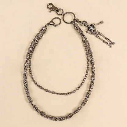 Hot Sellers For Both Men And Women Are Skeleton Skull Lockets Metal Guns Black Chain Pants Jeans Overalls Hip-hop Hipster Accessories Waist Ornaments