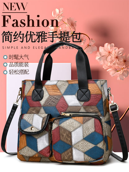 Women's Handbag Women's Shoulder Bag Fashion Purse Vintage Leather Bag Large Capacity Handbag Inclined Shoulder Bag Mom's Bag