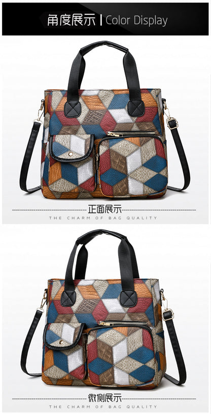 Women's Handbag Women's Shoulder Bag Fashion Purse Vintage Leather Bag Large Capacity Handbag Inclined Shoulder Bag Mom's Bag