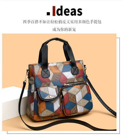 Women's Handbag Women's Shoulder Bag Fashion Purse Vintage Leather Bag Large Capacity Handbag Inclined Shoulder Bag Mom's Bag