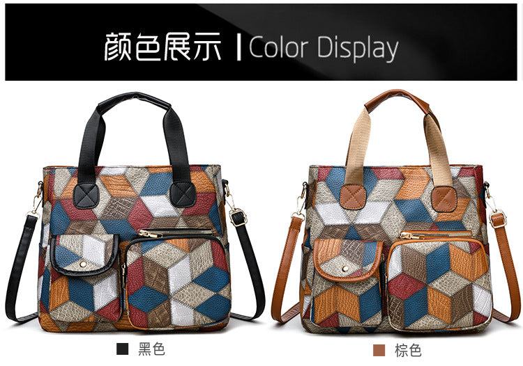 Women's Handbag Women's Shoulder Bag Fashion Purse Vintage Leather Bag Large Capacity Handbag Inclined Shoulder Bag Mom's Bag