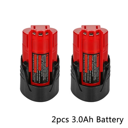For 12V Milwaukee Battery 3Ah Compatible with Milwaukee M12 XC 48-11-2410 48-11-2420 48-11-2411 12-Volt Cordless Tools Battery