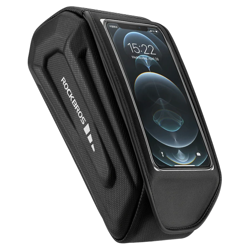 ROCKBROS Bike Bag 1.7L Phone Bag Waterproof Front Frame Cycling Bag Touch Screen Case Holder Hard Shell Bike Bag Mtb Accessories