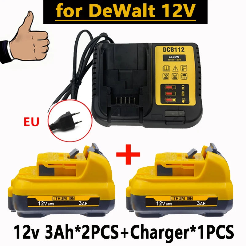 For DeWalt DCB120 - DCB127 Rechargeable Batteries - 3000mAh 12V Max Lithium Ion Replacement Battery[OK]