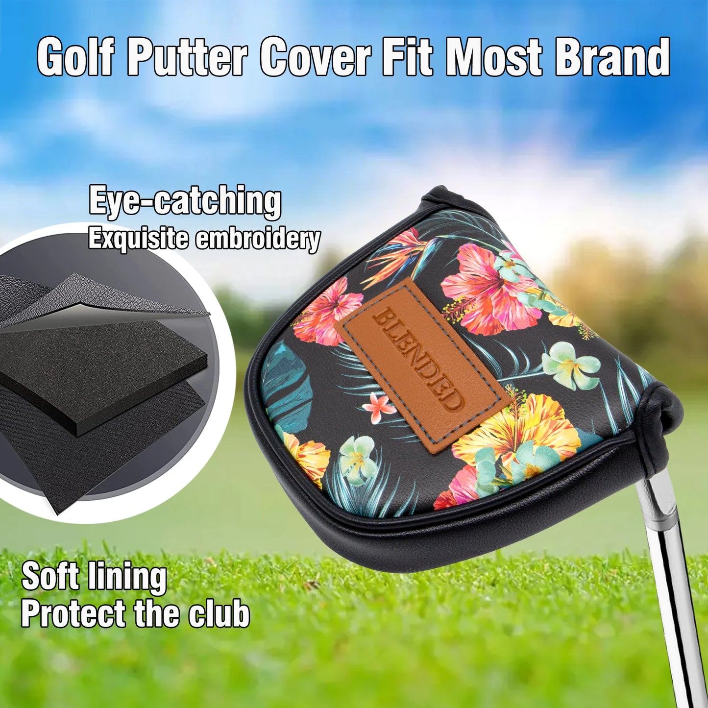 Black Leather Golf Headcovers Summer Fashion Head Cover High Qaulity Driver Wood Cover Set White Premium Leather Driver Fairway