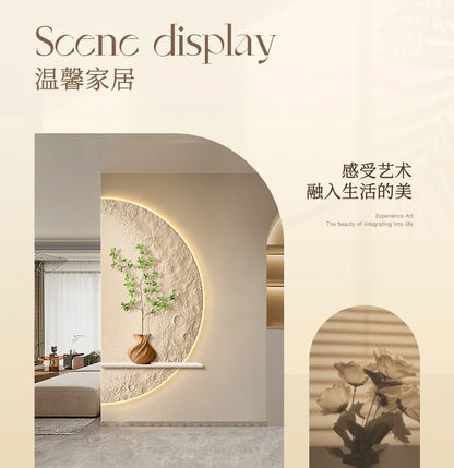Cream Moon Entrance Decorative Painting Creative Green Plant Corridor Aisle Living Room Entrance Door wall Lamp Painting
