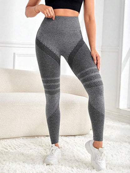 Knit Seamless Leggings Women Elastic High Waist Tights Gym Trainning Running Hip Lift Quick Drying and Breathable Yoga Pants