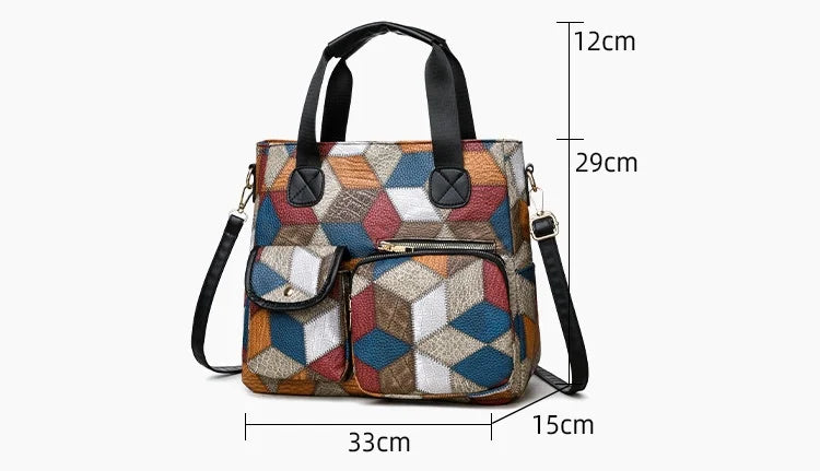 Women's Handbag Women's Shoulder Bag Fashion Purse Vintage Leather Bag Large Capacity Handbag Inclined Shoulder Bag Mom's Bag