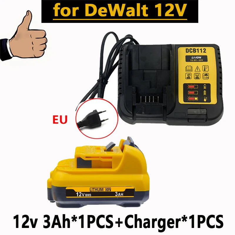 For DeWalt DCB120 - DCB127 Rechargeable Batteries - 3000mAh 12V Max Lithium Ion Replacement Battery[OK]
