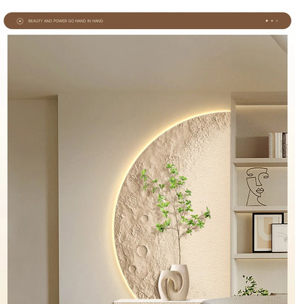 Cream Moon Entrance Decorative Painting Creative Green Plant Corridor Aisle Living Room Entrance Door wall Lamp Painting