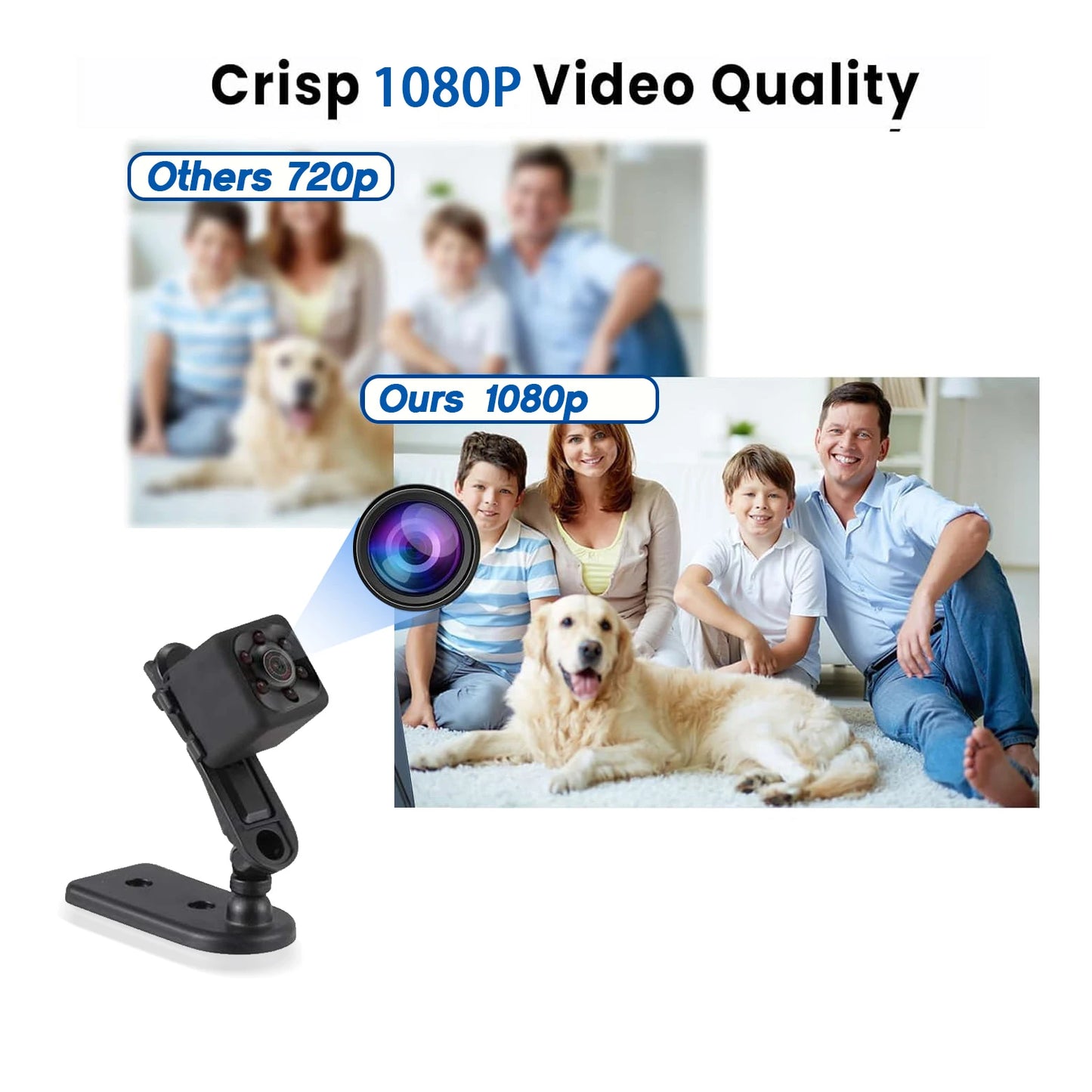 Mini Portable Camera With Video 1080P Full HD Security Camera Indoor/outdoor Surveillance Camera, Compact Mini Camera - 32G CARD