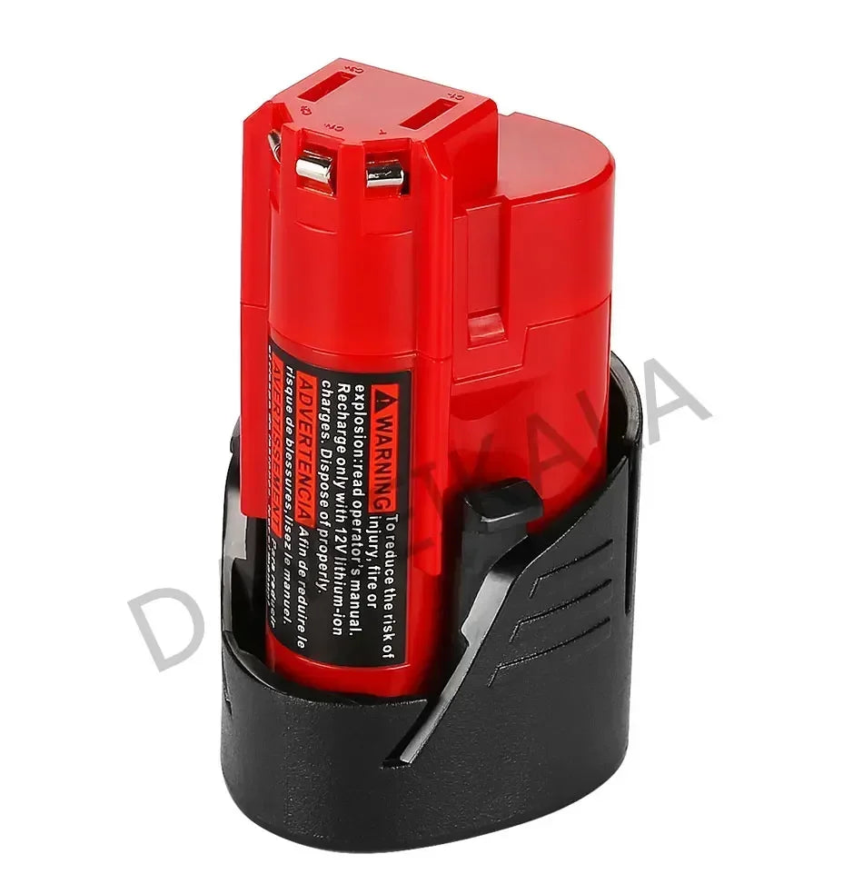 For 12V Milwaukee Battery 3Ah Compatible with Milwaukee M12 XC 48-11-2410 48-11-2420 48-11-2411 12-Volt Cordless Tools Battery