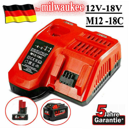 12V~18V charger for Milwaukee M18 Akku M18B6 M12 M14 XC Li-Ion battery 48-11-1860 48-11-1852