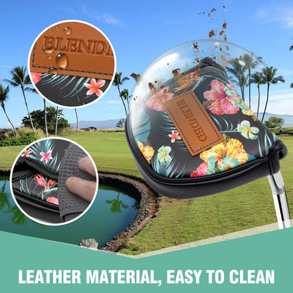 Black Leather Golf Headcovers Summer Fashion Head Cover High Qaulity Driver Wood Cover Set White Premium Leather Driver Fairway