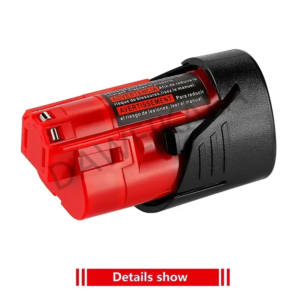 For 12V Milwaukee Battery 3Ah Compatible with Milwaukee M12 XC 48-11-2410 48-11-2420 48-11-2411 12-Volt Cordless Tools Battery