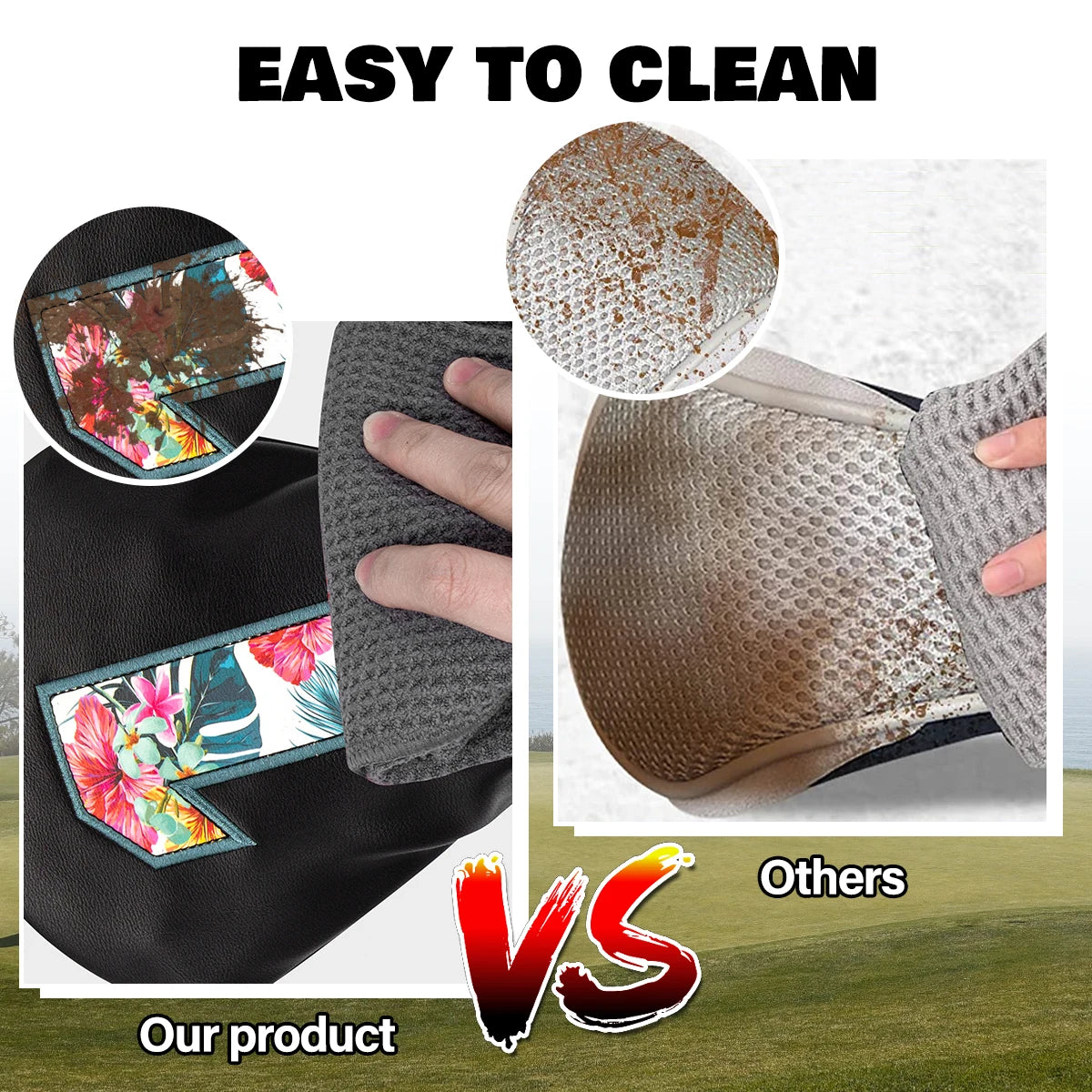 Black Leather Golf Headcovers Summer Fashion Head Cover High Qaulity Driver Wood Cover Set White Premium Leather Driver Fairway