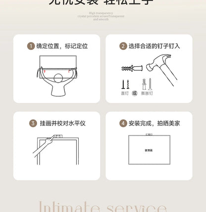 Cream Moon Entrance Decorative Painting Creative Green Plant Corridor Aisle Living Room Entrance Door wall Lamp Painting