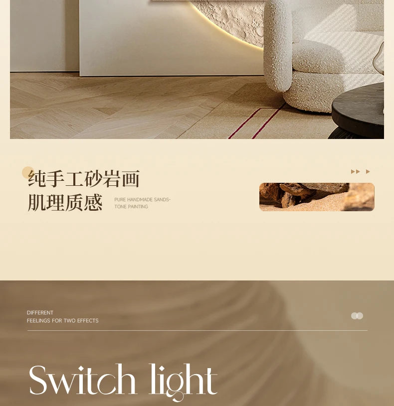 Cream Moon Entrance Decorative Painting Creative Green Plant Corridor Aisle Living Room Entrance Door wall Lamp Painting