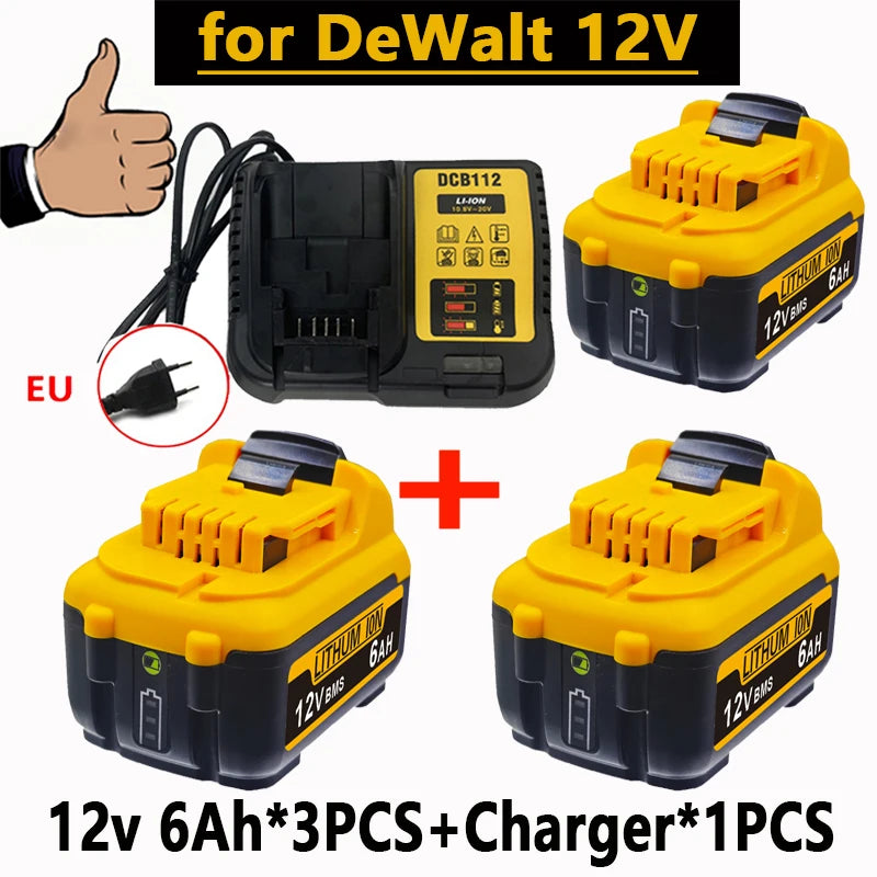 For DeWalt DCB120 - DCB127 Rechargeable Batteries - 3000mAh 12V Max Lithium Ion Replacement Battery[OK]