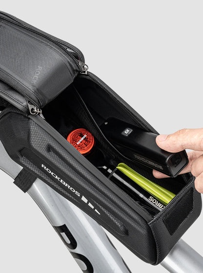 ROCKBROS Bike Bag 1.7L Phone Bag Waterproof Front Frame Cycling Bag Touch Screen Case Holder Hard Shell Bike Bag Mtb Accessories