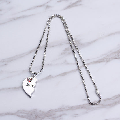Best  Diamond Stitching Love Necklace